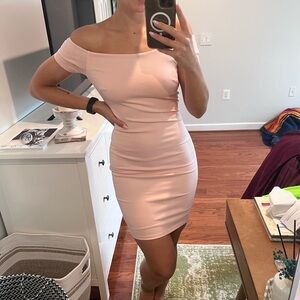 Lulus Pink Dress, Size Small, Off the Shoulder Dress
